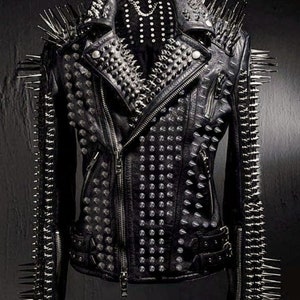 Steampunk Handmade Jacket, Heavy Metal Long Spiked Gothic Jacket ...