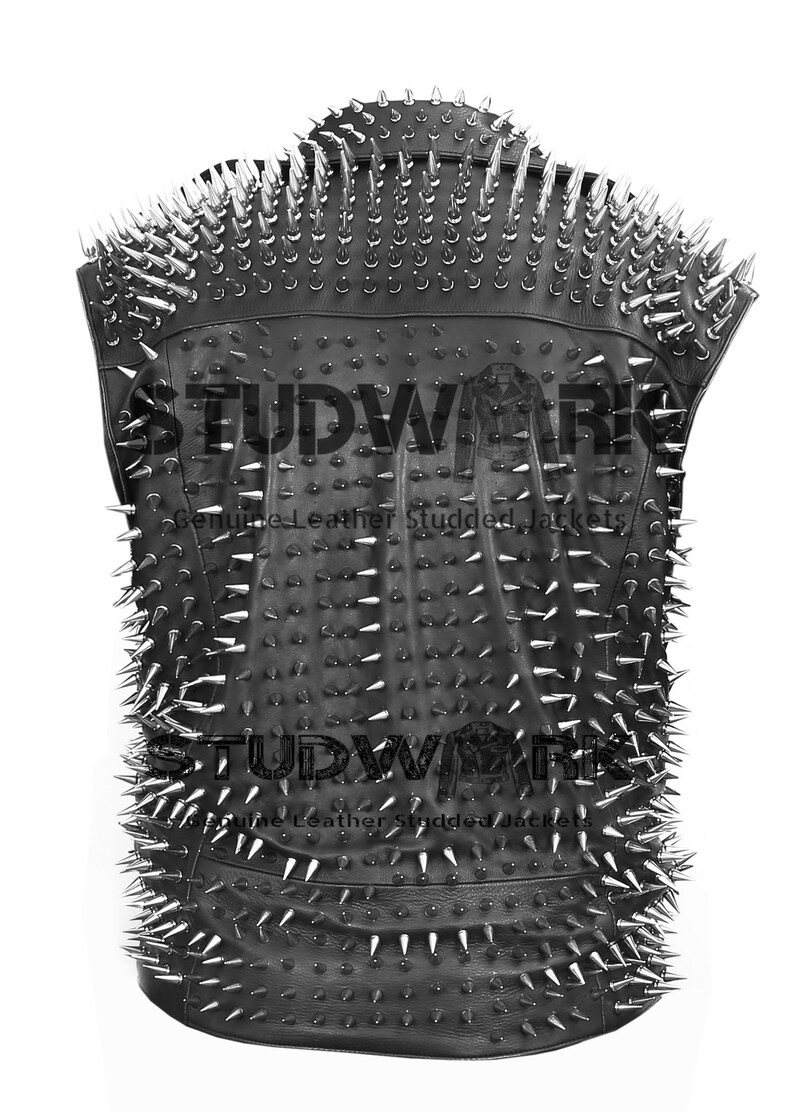 Men Studded Leather Vest Steam Punk Heavy Metal Spike Vest Etsy