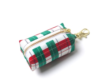 Dog Waste Bag Holder - Christmas Plaid
