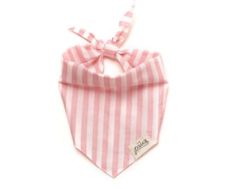 Cabana Blush Pink Stripes Dog Bandana