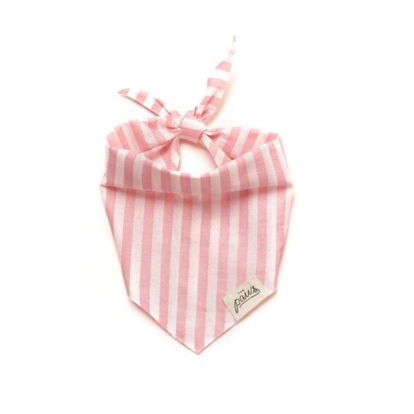 Cabana Blush Pink Stripes Dog Bandana