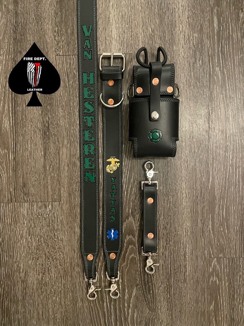 Firefighter Custom Leather Radio Strap custom Color Etsy