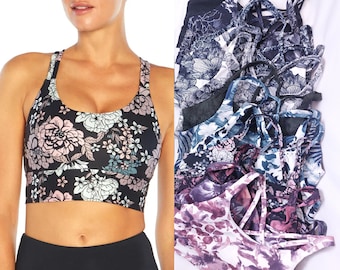 Yoga Top Sports Bra Marika/Zobha Floral Crop Supersoft Padded Non-Wired Comfort