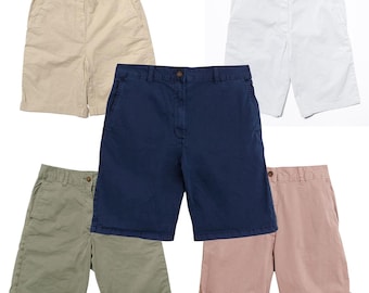 Women's Chino Shorts Cotton Rich High Waisted Summer Holiday Ex-Chainstore