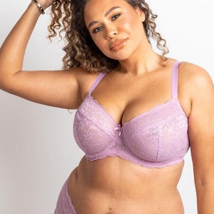 Underwire Full Coverage Bra Wide Straps Support Panels Plus Size 34 36 38  40 42 44 / C D E F G H I J (44DD/E, Dusty Pink) 