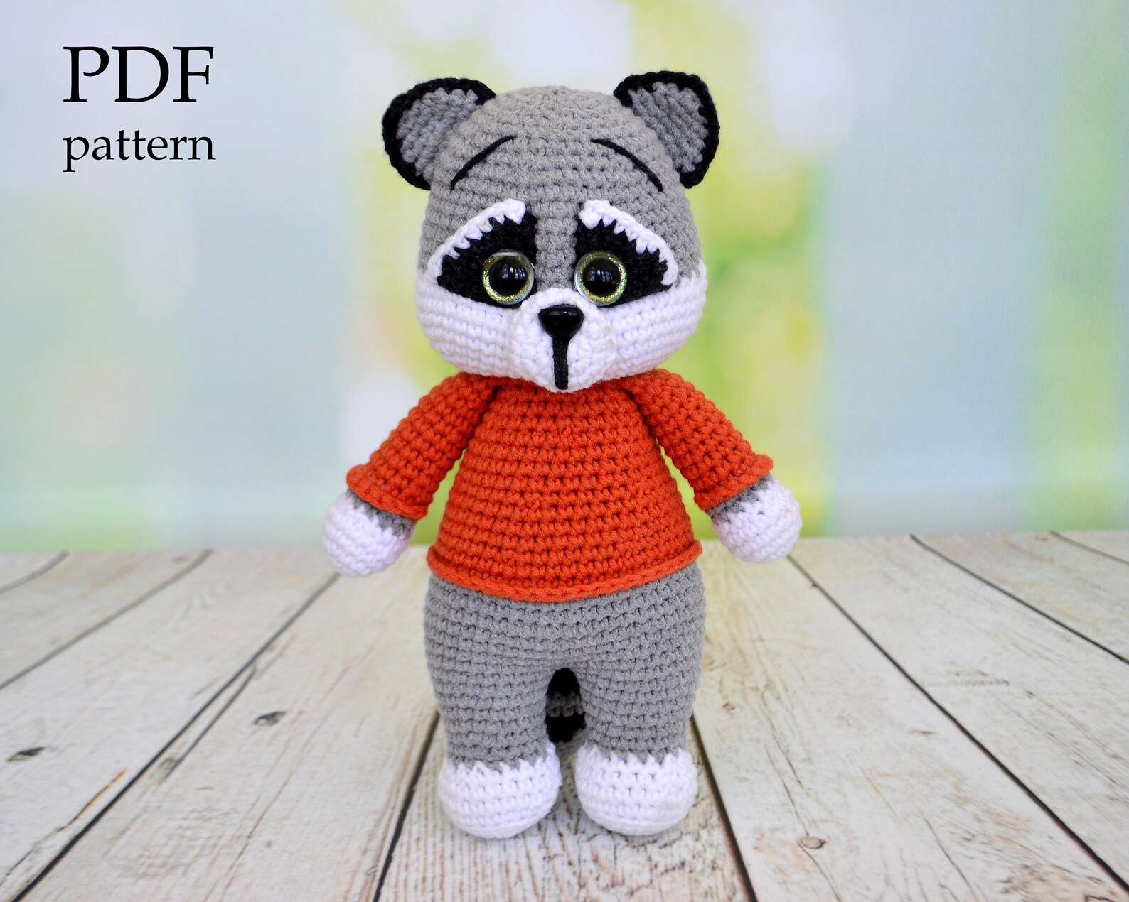 Amigurumi Raccoon. Crochet Raccoon in a sweater pattern. Etsy
