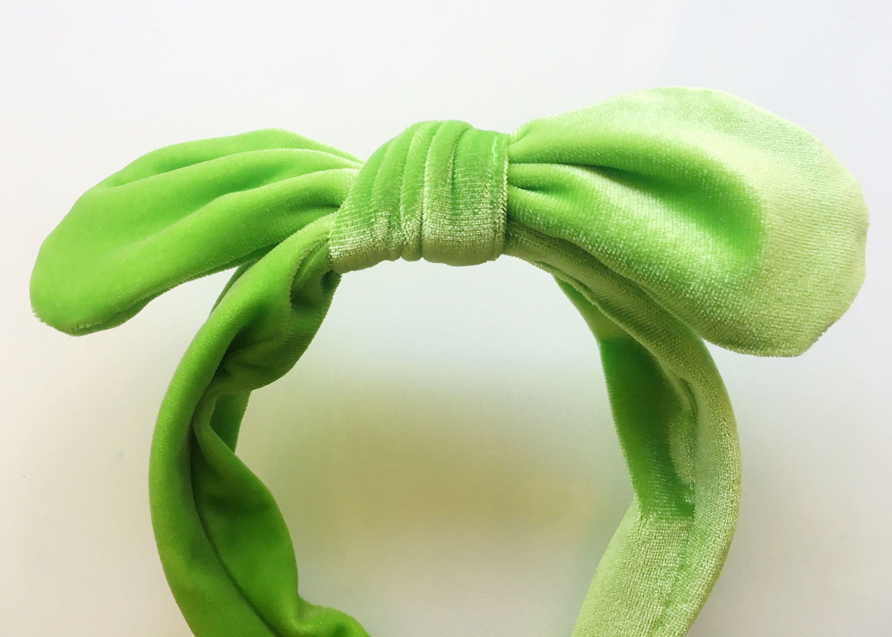 Lime Green Velvet Headbands Lime Green Headband Green Etsy