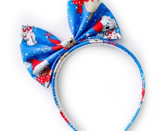 Christmas Dogs Bow Band, Christmas Headband, Dog Headband, Headband for Women, Headband for Girls