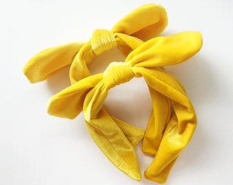 Yellow Velvet Headbands, Yellow Headbands, Headbands, Velvet Headbands, Headbands for Women