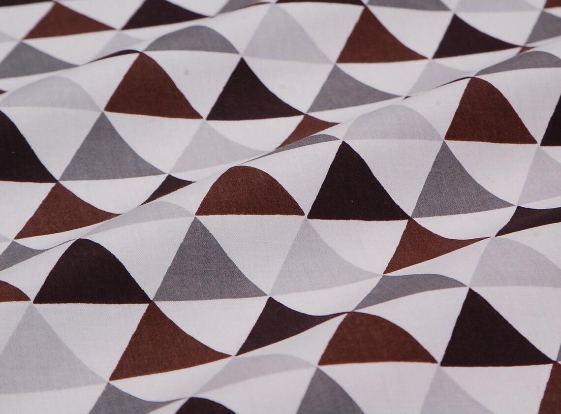 Fabric with Triangles Geometric Cotton Fabric Geometric Etsy