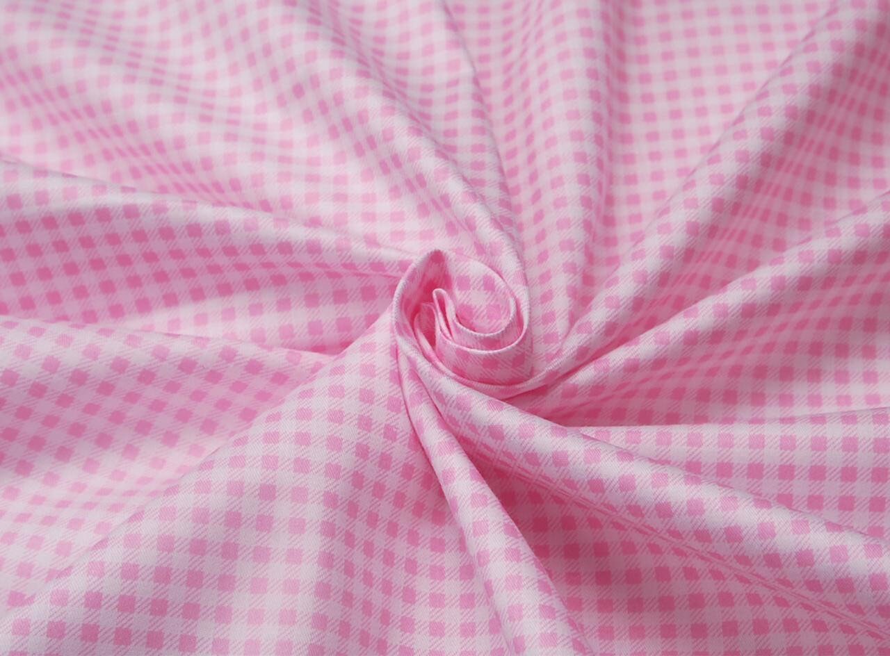 Pink and White check Fabric Plaid Cotton Fabric Buffalo Etsy