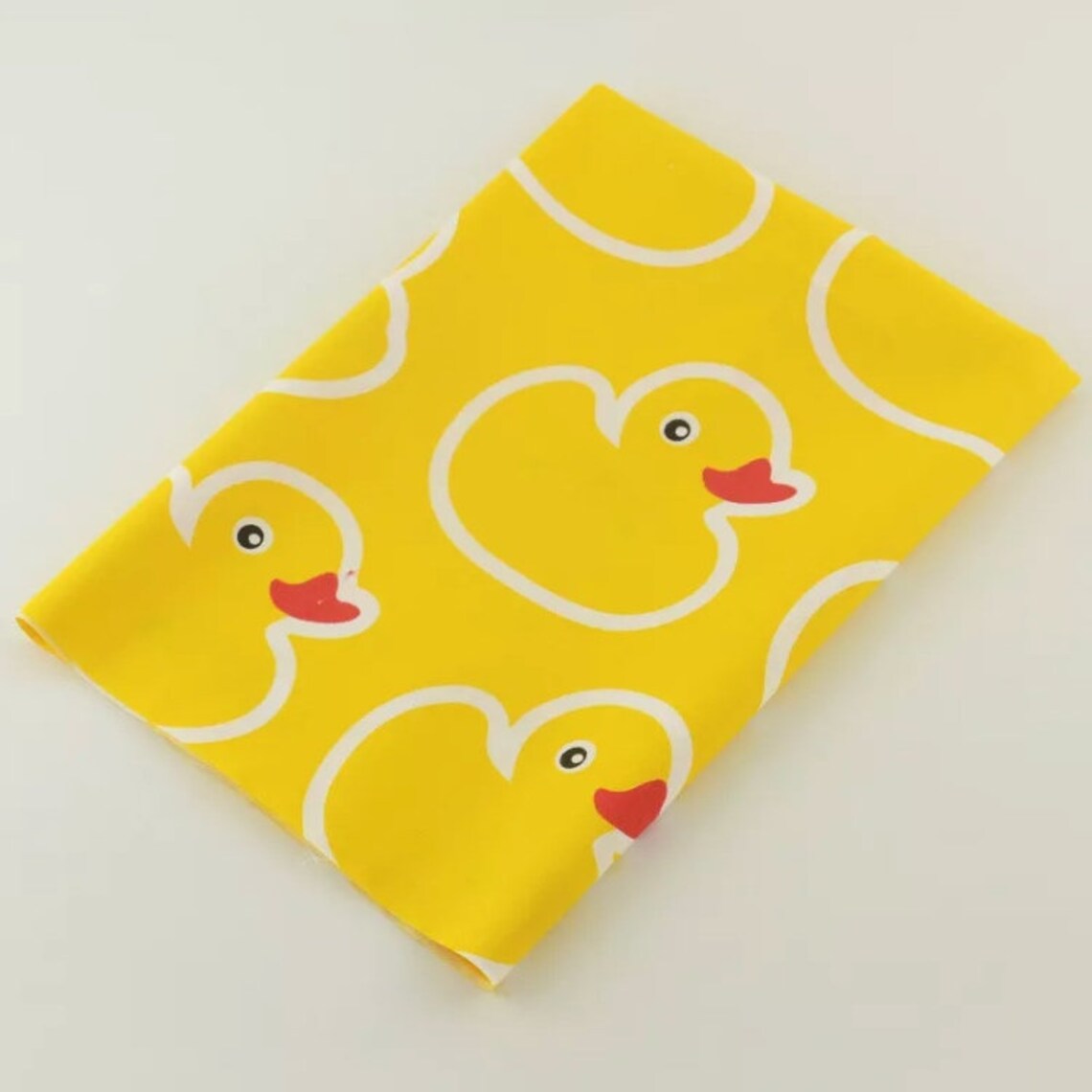 Ducks on Yellow Cotton Fabric Rubber Duck Pattern Fabric Etsy