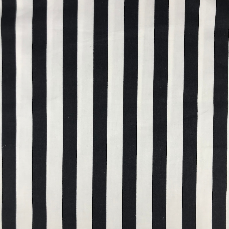 Black and White Striped Fabric Monochrome Stripe Cotton Etsy