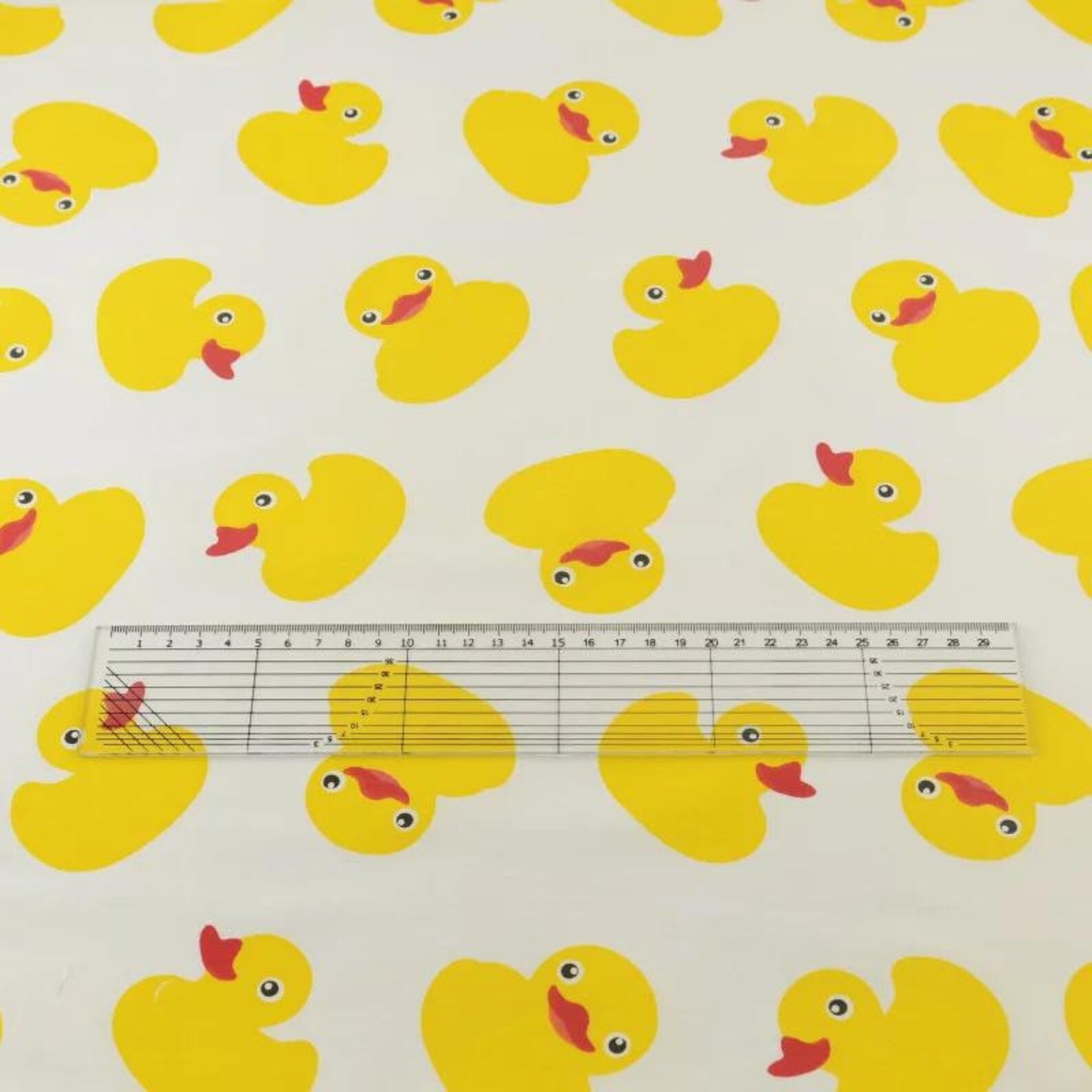 Ducks on White Cotton Fabric Rubber Duck Pattern Fabric Cute Etsy