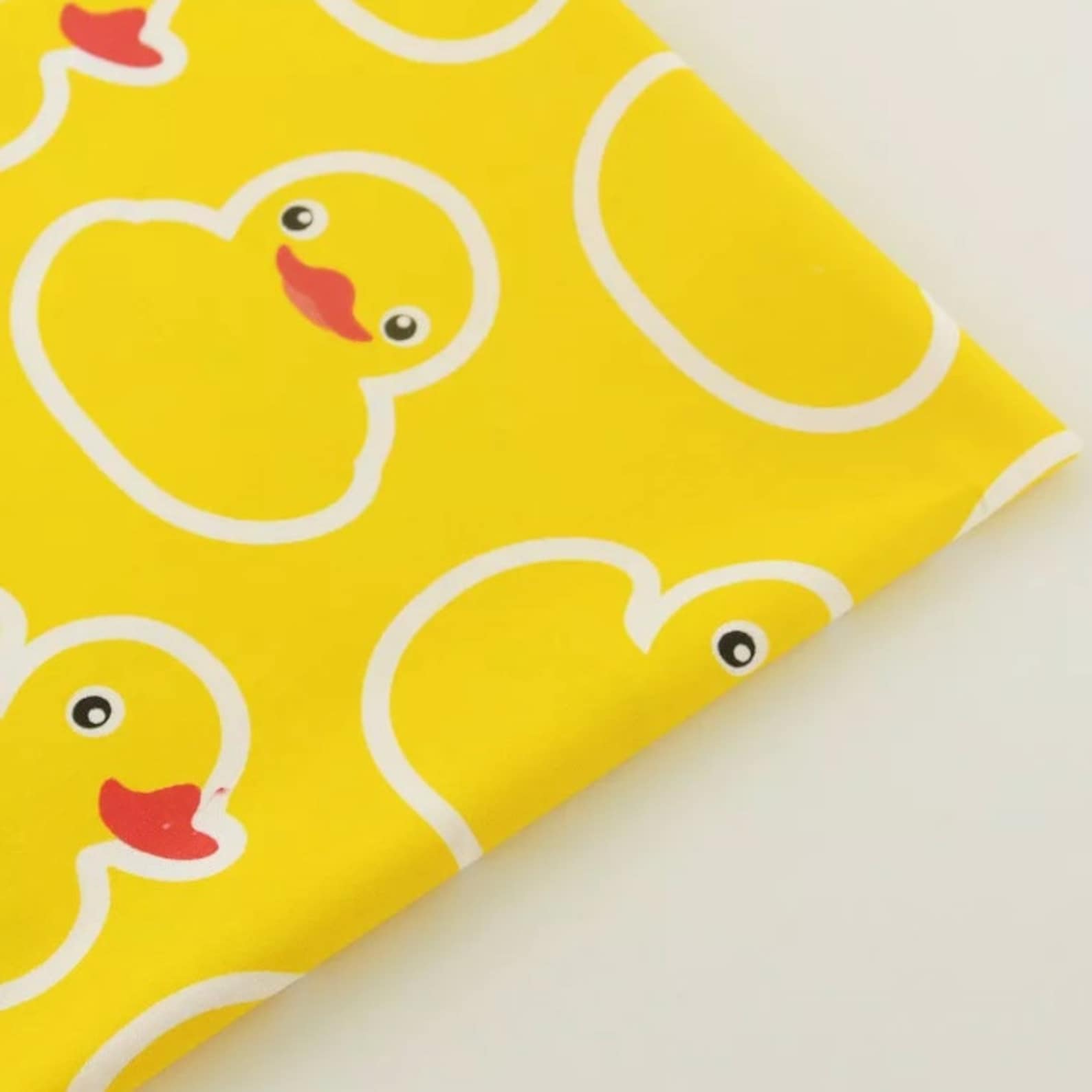 Ducks on Yellow Cotton Fabric Rubber Duck Pattern Fabric Etsy