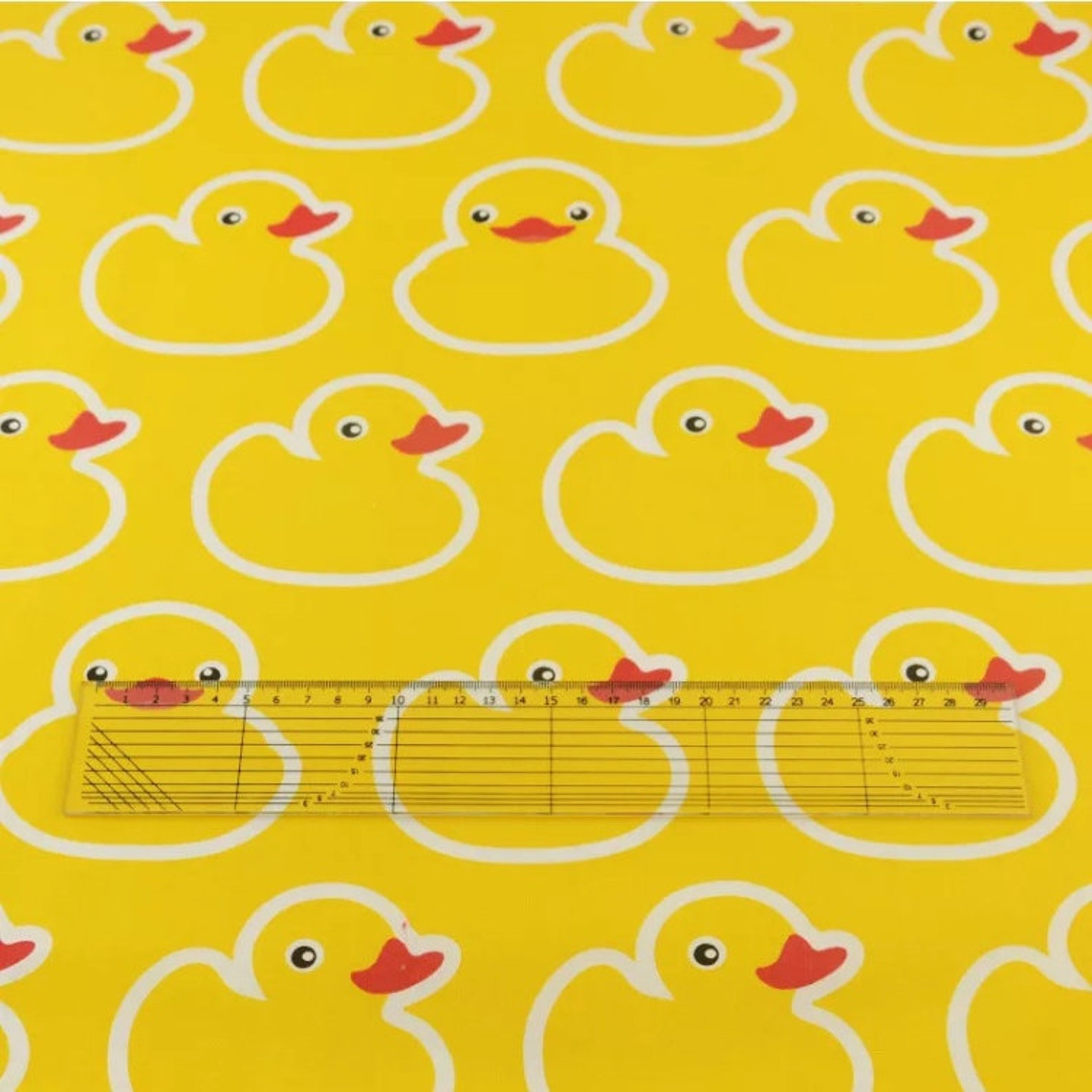 Ducks on Yellow Cotton Fabric Rubber Duck Pattern Fabric Etsy
