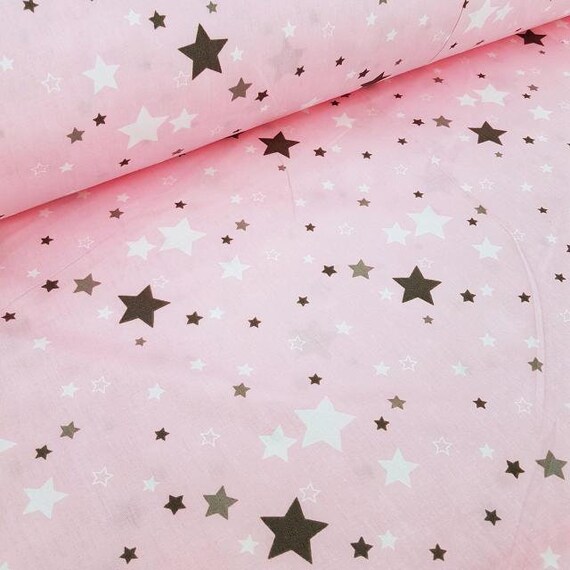 Stars On Pink Background Fabric Cotton Pink Stars Cotton Etsy Stars On Pink Background Fabric Cotton Pink Stars Cotton Etsy