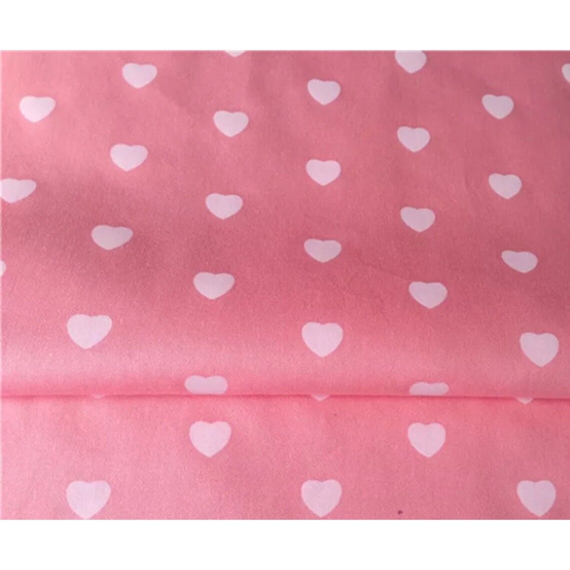 Hearts Valentines Day Fabric Little Hearts on Pink Cotton Etsy