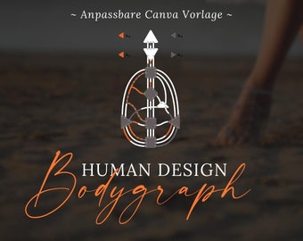 Human Design Bodygraph - customizable Canva template/template - color without time-consuming centers and goals