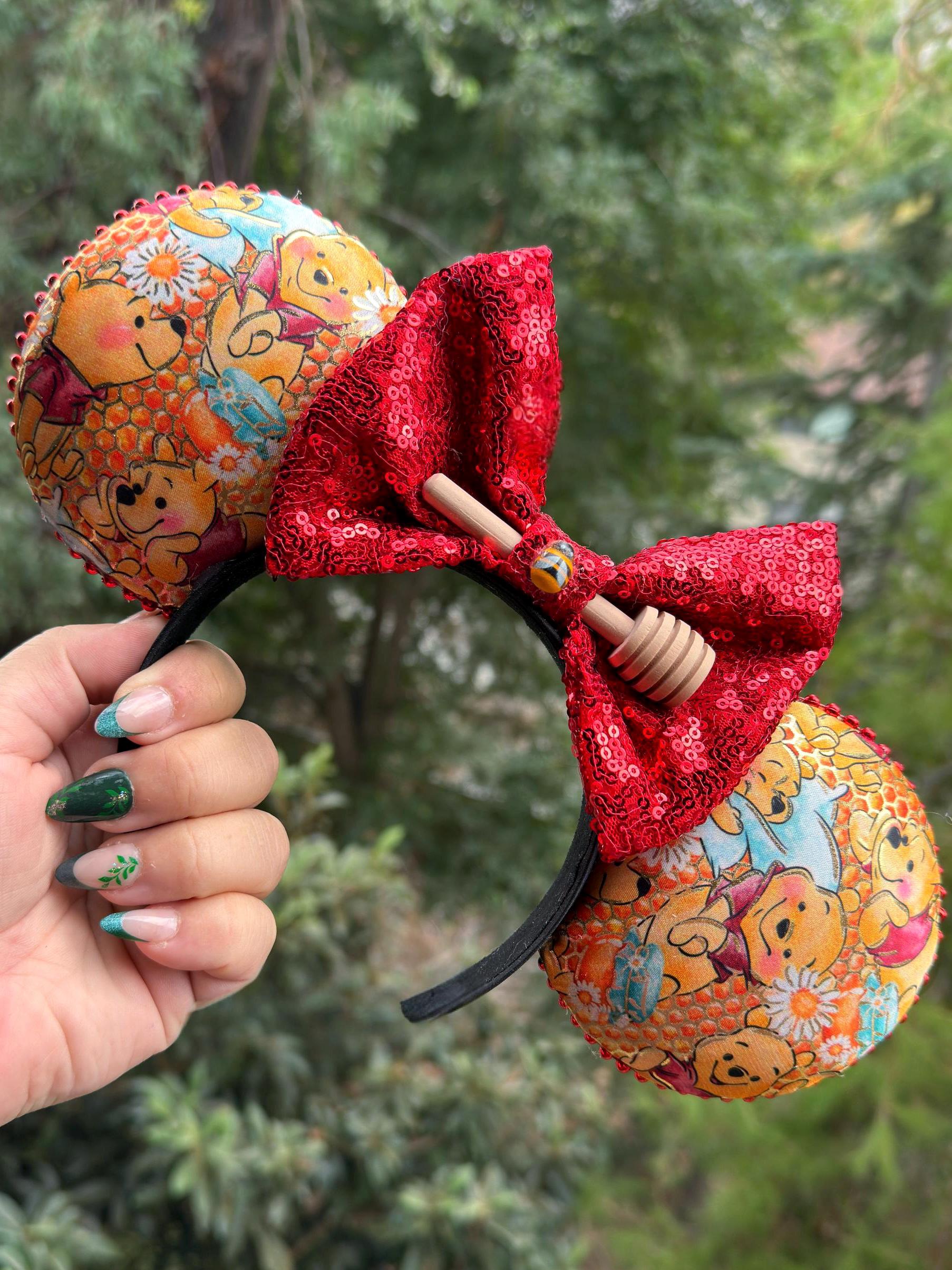 Disney Pooh Bear Headband with Red Lining and Bee Accent Bee main image 4