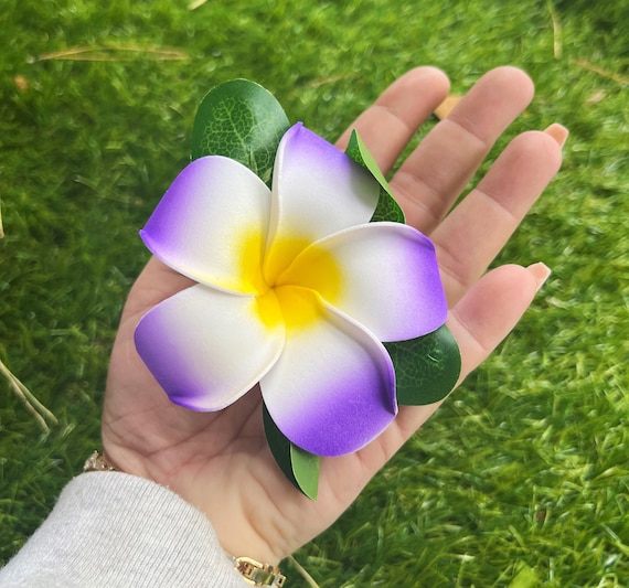 Porte-clés Fleur Frangipanier En PVC - Léger, Coloré - Pour Sac à Main, Sac à Dos, Vacances