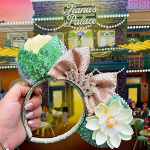 Tiana Mouse Ears: Princess and the Frog, Sequin Lotus Flower Tiara