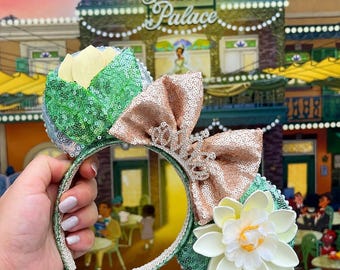 Tiana Mouse Ears: Princess and the Frog, Sequin Lotus Flower Tiara