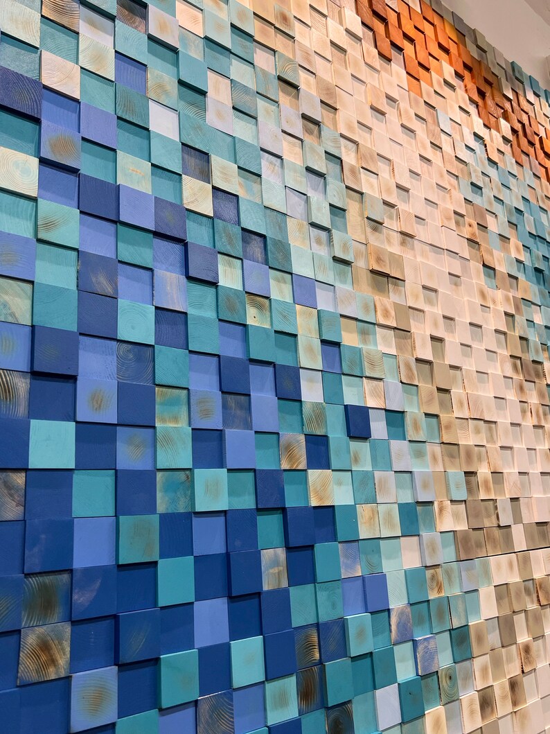 Extra Large Wood Wall Art Sound Diffuser Wall Acoustic Panel Decor the