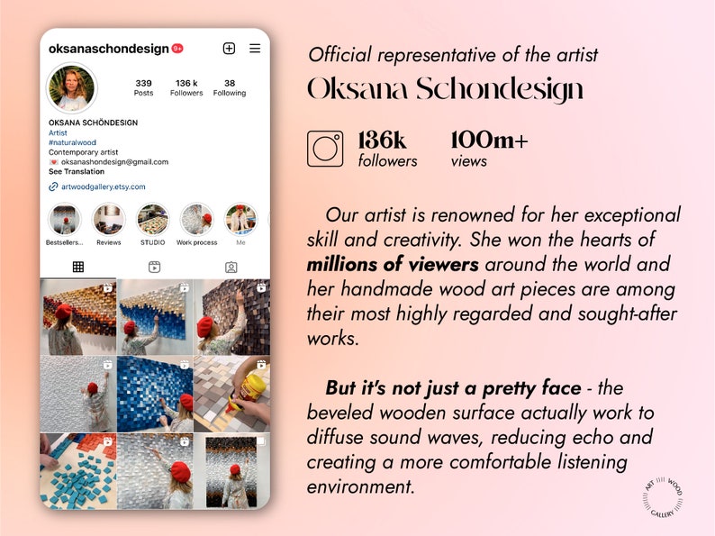 Black Reclaimed Wood Acoustic Panel Sound Diffuser Wall Art for Home