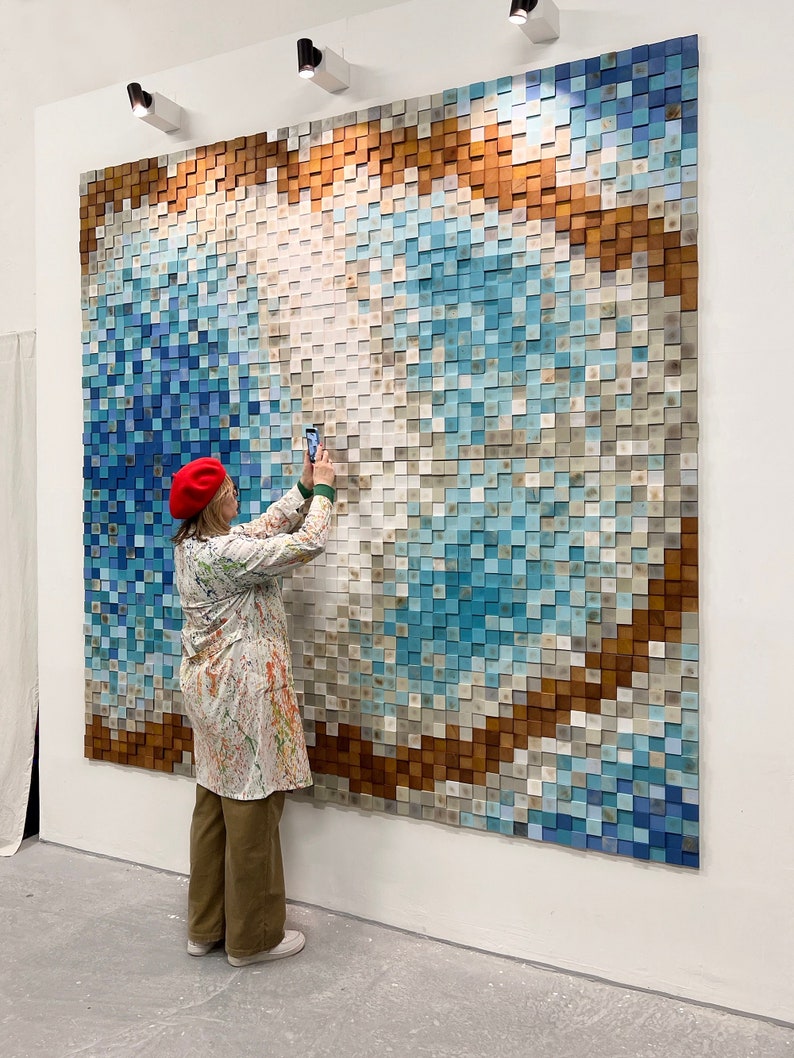 Extra Large Wood Wall Art Sound Diffuser Wall Acoustic Panel Decor the