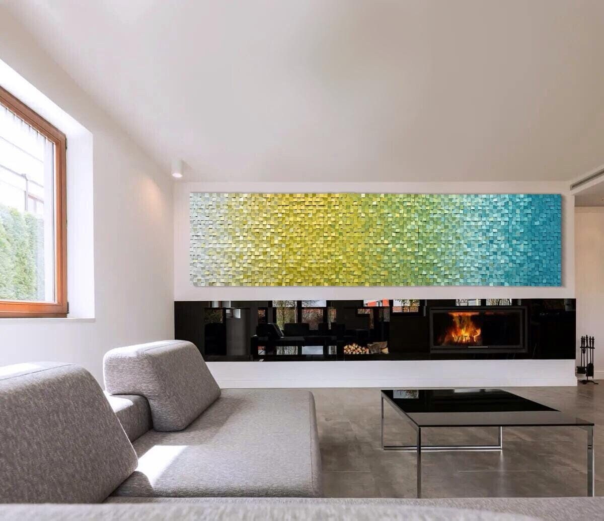 Acoustic Panel - Wood Sound Diffuser - 3d Wall Panels - Large Wood Wall Panel - Geomeric Wall Art - Natural Wood - Wood Wall Art