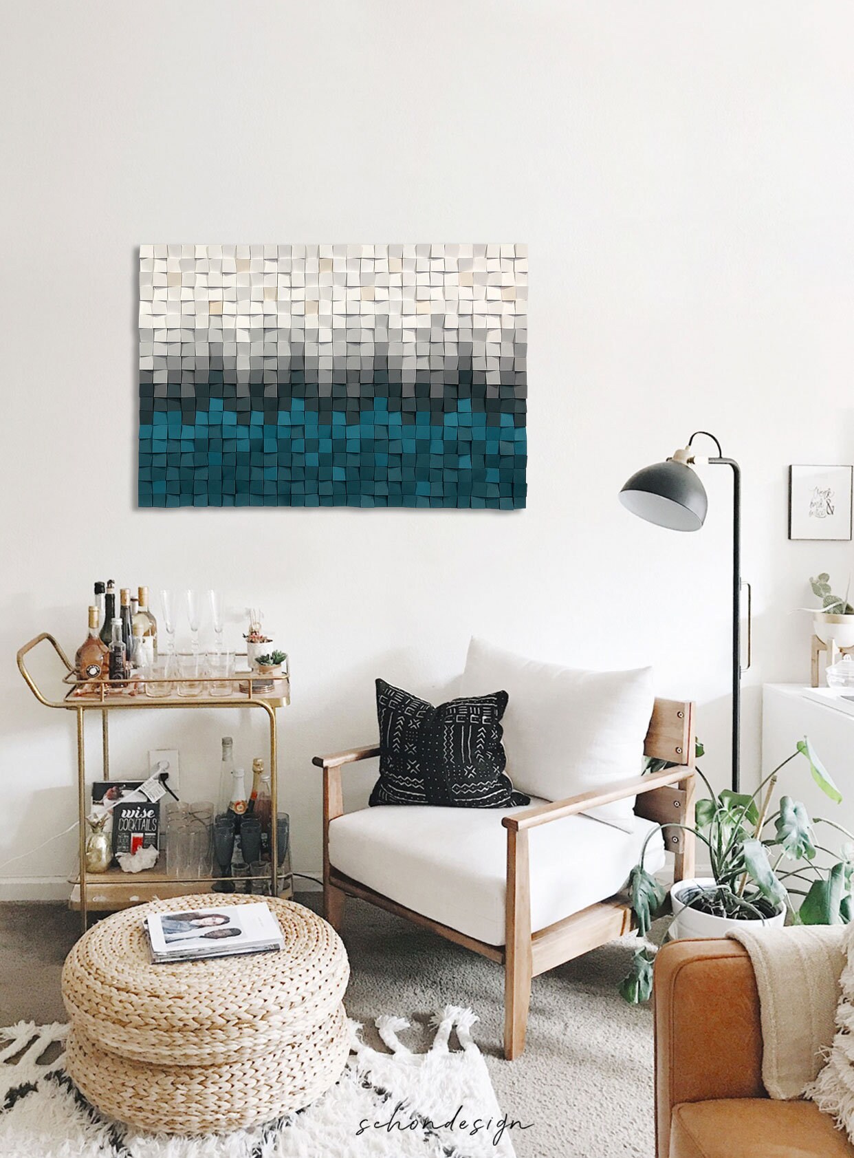 Blue Wood Wall Art LAZURITE Sound Diffuser Acoustic Panel. Etsy