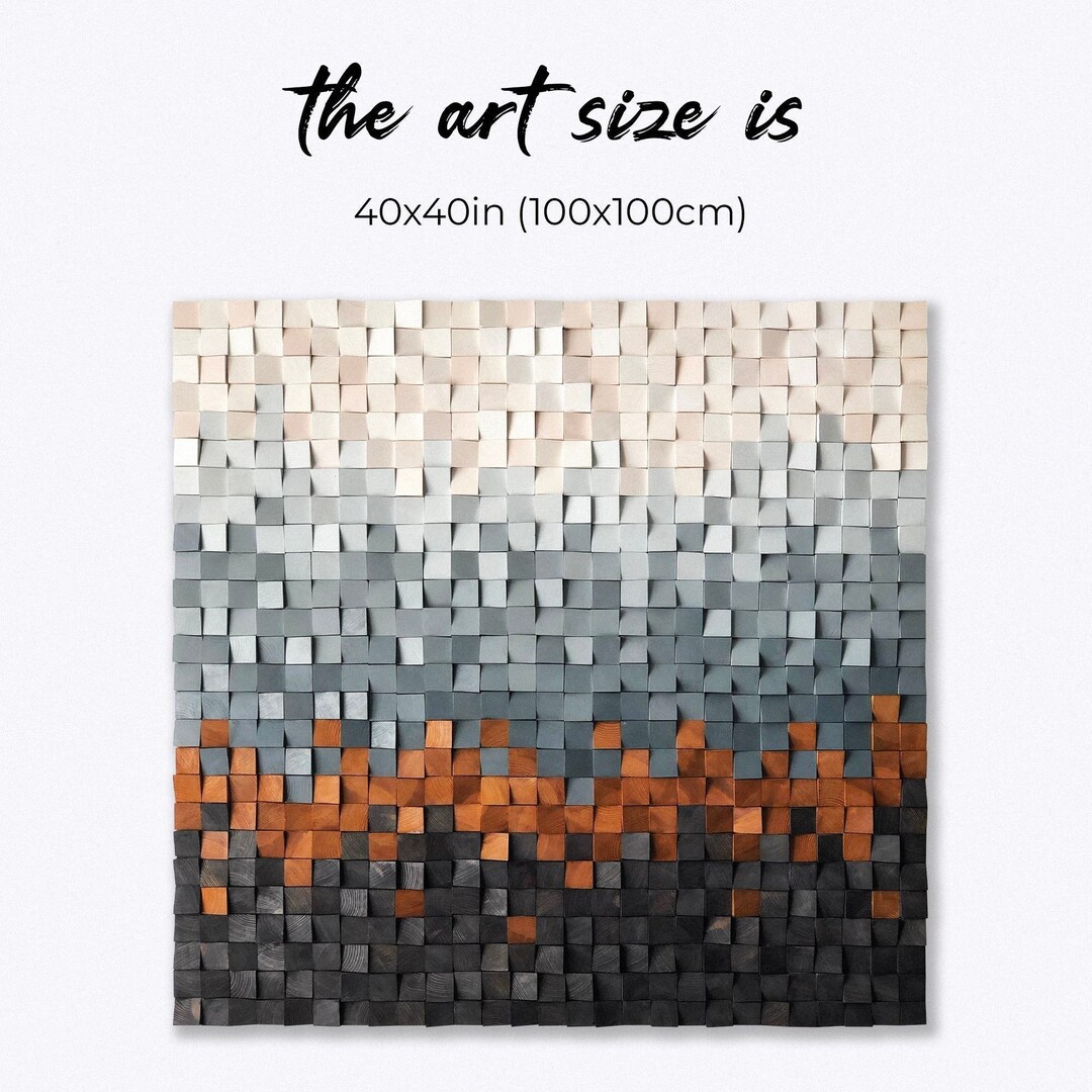 Scandinavian Geometric Wood Wall Art OFFWHITE. Reclaimed Wood Wall 3D Sound Diffuser Panel