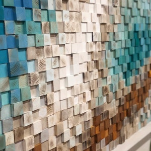 Reclaimed Wood Sound Diffuser Wall Acoustic Panel Art earth, 3d Mosaic ...