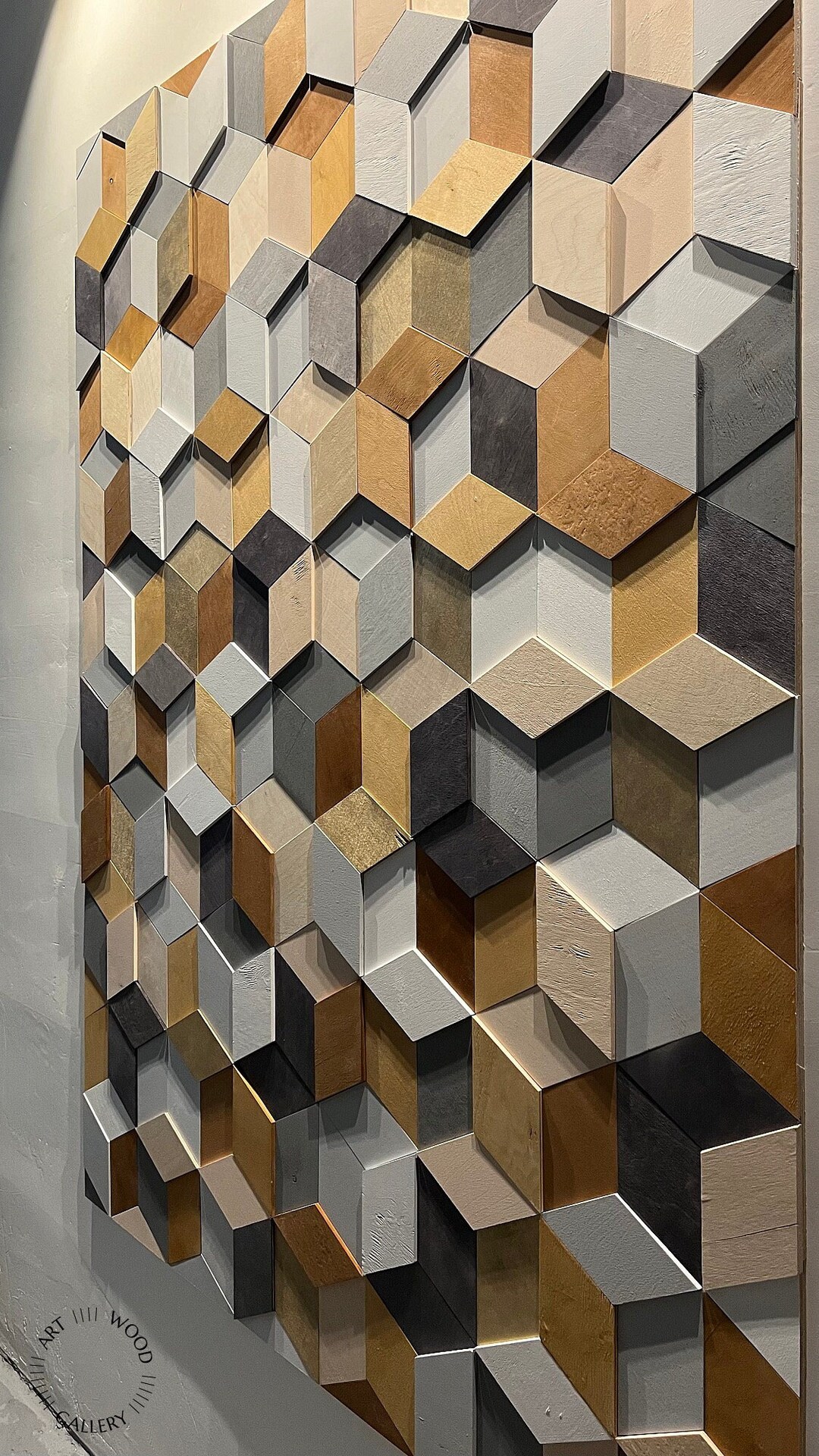 Extra Large Wood Wall Slat Panel Art, 3D Modern Mosaic Wall Paneling