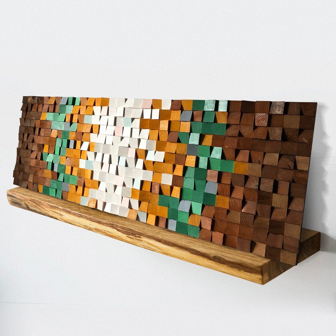 Emerald Green Wood Wall Art Panel green Natural Etsy