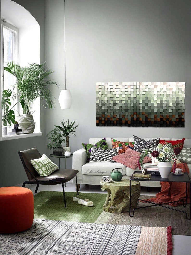 Sage Green Wood Wall Art Panel yosemite Ombre Etsy