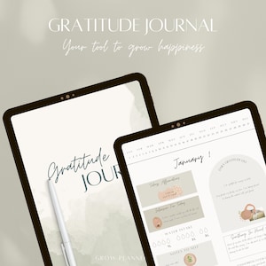 Digital Gratitude Journal | Daily Reflection | Self Care | Mindfulness Journal | iPad Digital Planner, GoodNotes |  Gratitude Planner