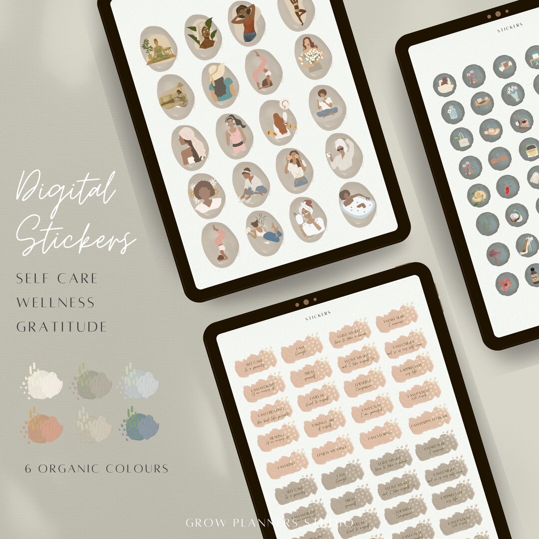 Self Care Digital Stickers | Goodnotes & iPad | Digital Planner ...