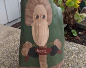 Handmade Vintage Painted Folk Art Driftwood Santa Claus Figure