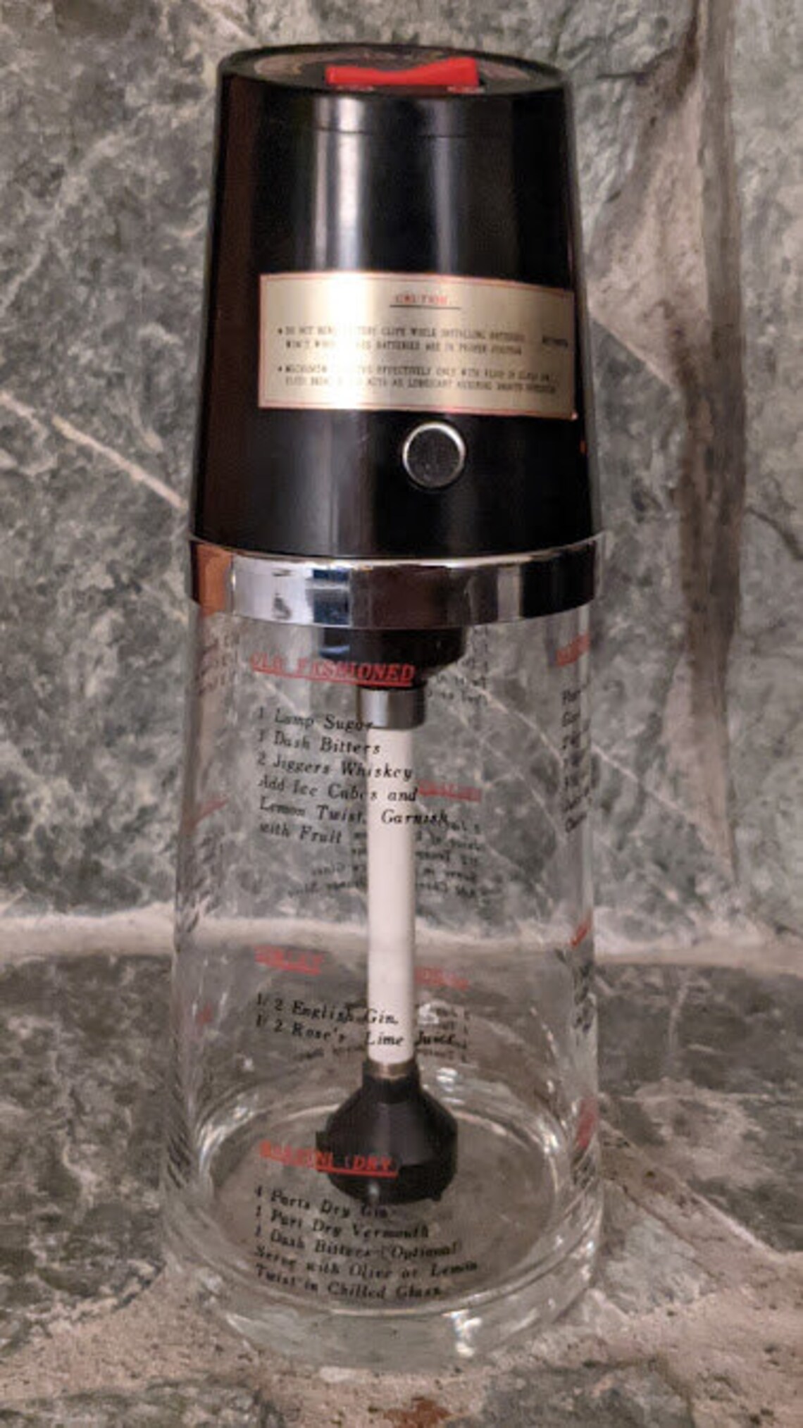 Retro Cocktail Shaker Mix'n PourOMatic Retro Automated Etsy