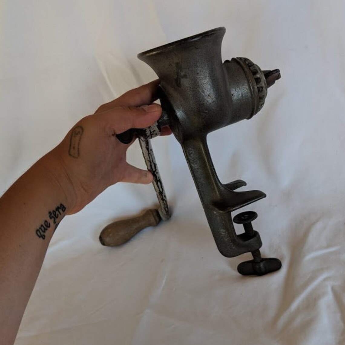 Antique Food Grinder L.F.&C. New Britain Rustic Metal Food Etsy
