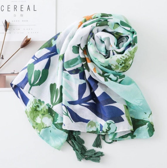 Ladies New Floral Leaf Print Scarves Scarf Wrap Sarong Shawl