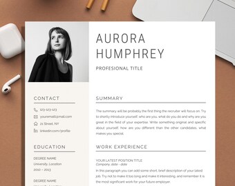 Marketing Manager Resume, SEO, Digital Marketing Resume, Aestetic Resume and Cover Letter, Word and Pages, Modern Resume, Job interview 2023
