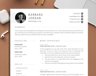 Passionate Teacher Resume, Curriculum Development, Education Resume,  Minimalist Resume Template and cover letter CV Template, CV with photo