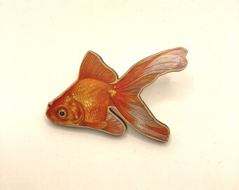 Pin Badge Novelty Goldfish Fish Bowl Lapel Pin Hat Pin Gift Bag Pin Animal
