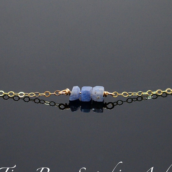 Raw Sapphire anklet, Sapphire Anklet, Sapphire ankle bracelet, September Birthstone, Natural, Dainty, Minimalist, gemstone, Genuine, Blue