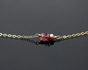 Raw Garnet anklet, Garnet Anklet, Garnet ankle bracelet, January Birthstone, Natural, Dainty, Minimalist, Raw gemstone, Red, Wine, natural
