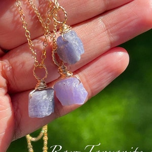 Raw Tanzanite necklace for women, Gold Filled, Sterling Silver, Rose Gold Filled, December Birthstone, Minimalist,Gemstone,December Birthday