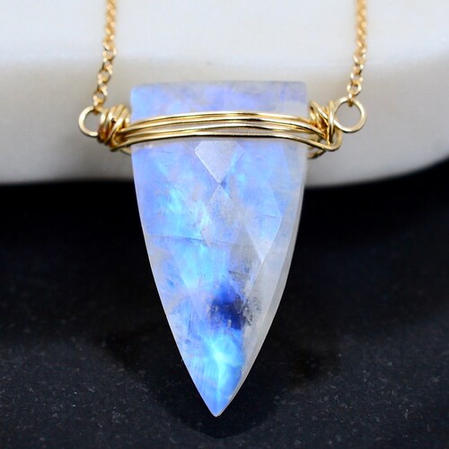 Angel Aura Moonstone Pendant Moonstone Jewelry For Best Friend Rainbow Moonstone Necklace With Black Tourmaline Necklaces For Women
